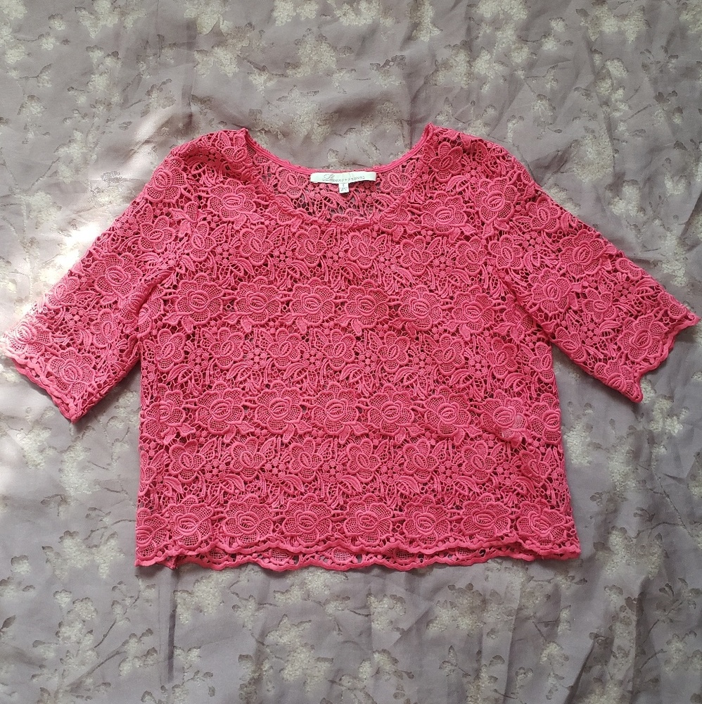 Pink lovers + friends crochet top